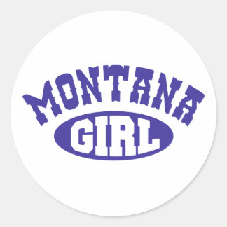 Montana Girl Runder Aufkleber