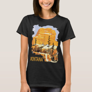 Montana Glacier Park Orange Retro Reise T-Shirt