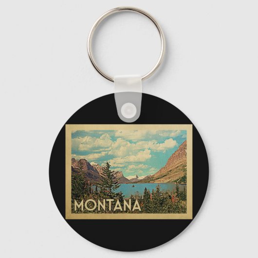 Montana Glacier Park Vintage Schlüsselanhänger (Vorderseite)
