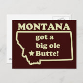 Montana Got eine große Ole (alte) Butte Postkarte (Vorne/Hinten)
