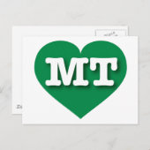 Montana Green Heart - I Liebe MT Postkarte (Vorne/Hinten)