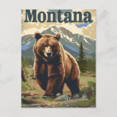 Montana Grizzly Vintag Postkarte (Vorderseite)