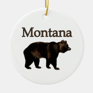 Montana-Grizzlybär Keramik Ornament
