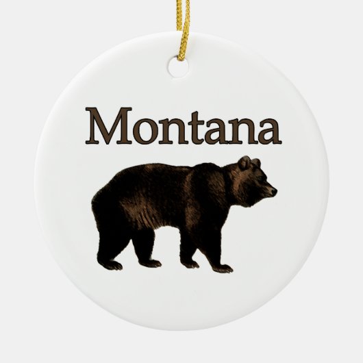Montana-Grizzlybär Keramik Ornament (Vorne)