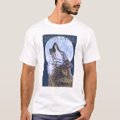 Montana -- Großer Himmel CountryHowling Wolf T-Shirt (Vorderseite)