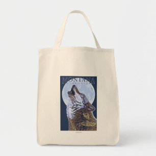 Montana -- Großer Himmel CountryHowling Wolf Tragetasche