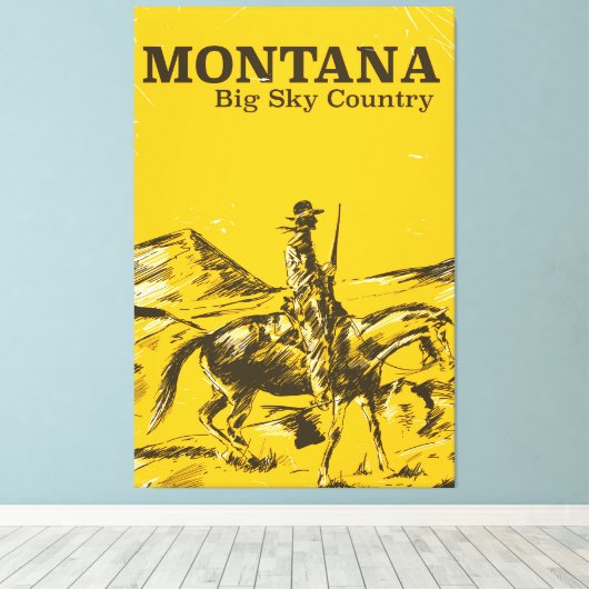 Montana Grosses Himmelreich Vintage Reiseplakat Leinwanddruck (Insitu (Holzboden))