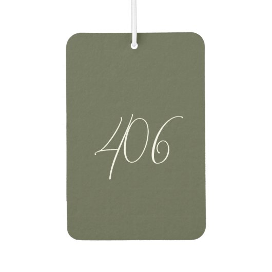 Montana Grün mit Weißraum Code Air Freshener Autolufterfrischer (Vorderseite)