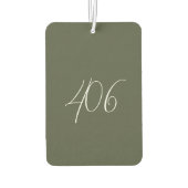 Montana Grün mit Weißraum Code Air Freshener Autolufterfrischer (Rückseite)