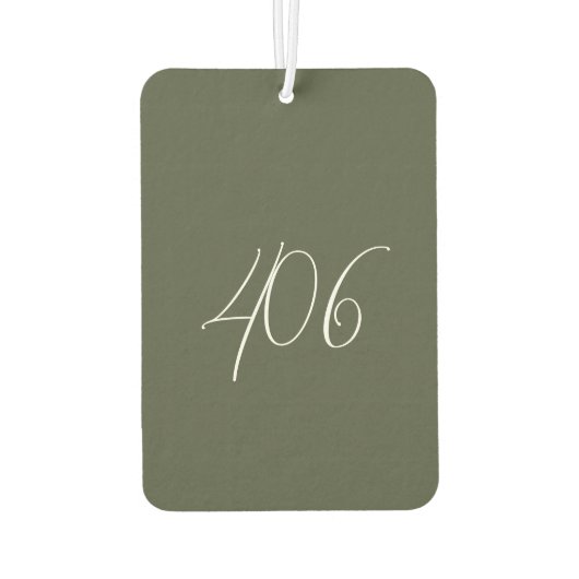 Montana Grün mit Weißraum Code Air Freshener Autolufterfrischer (Rückseite)