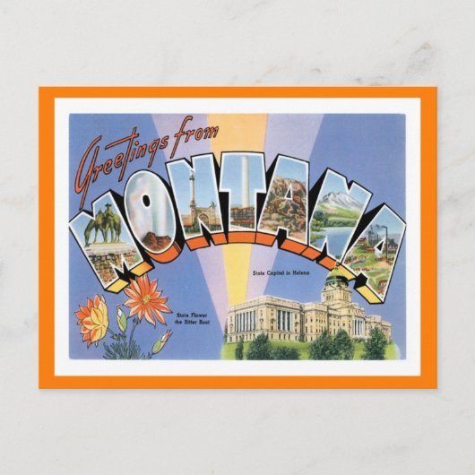 Montana Gruß von US-Staaten Postkarte (Vorderseite)