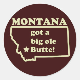 Montana hat einen großen alten Butte Runder Aufkleber