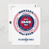 Montana, Helena, MT, Patriotic, Monogramm Postkarte (Vorne/Hinten)