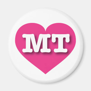 Montana Hot Pink Heart - I Liebe MT Magnet