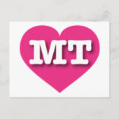 Montana Hot Pink Heart - I Liebe MT Postkarte (Vorderseite)