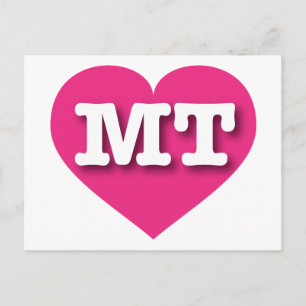 Montana Hot Pink Heart - I Liebe MT Postkarte