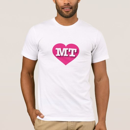 Montana Hot Pink Heart - I Liebe MT T-Shirt (Vorderseite)