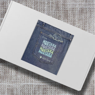 Montana Hund in Jean Pocket Classic Square Sticker