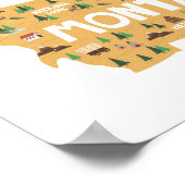 Montana Icon Sehenswürdigkeit Karte Poster (Ecke)