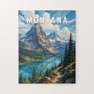 Montana Illustrations Reise Kunst Vintage Puzzle