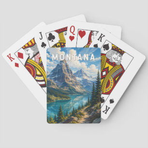 Montana Illustrations Reise Kunst Vintage Spielkarten