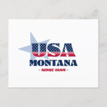 Montana in roter, weißer und blauer Postkarte