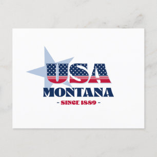 Montana in roter, weißer und blauer Postkarte