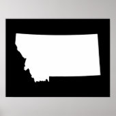 Montana in Weiß und Schwarz Poster (Vorne)