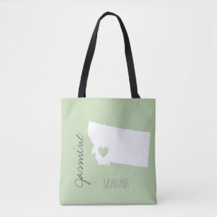 Montana Karte mit personalisiertem Herznamen Tasche
