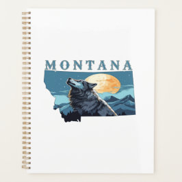 Montana Kontur Wolf und Mond Planer