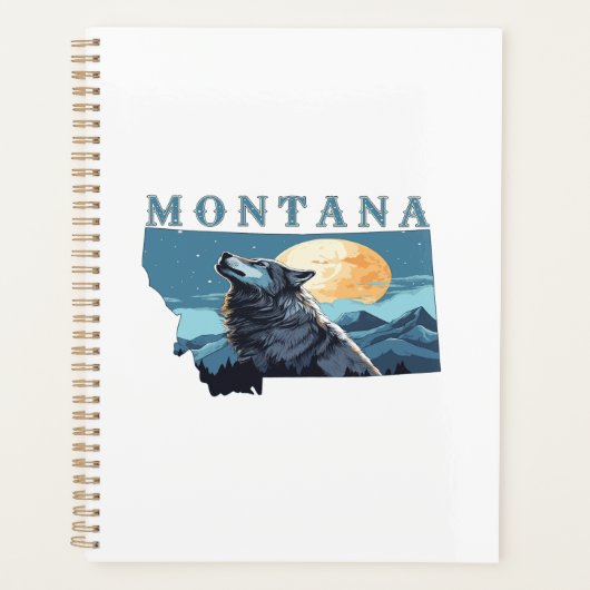 Montana Kontur Wolf und Mond Planer (Vorderseite)