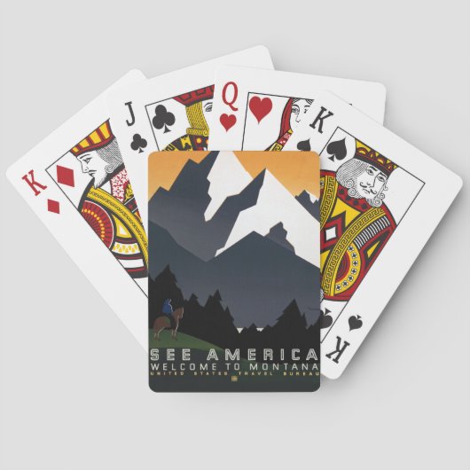 Montana Landschaft Kunst, Dichtung und Musik Vinta Spielkarten (Rückseite)