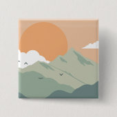 Montana Landschaft Kunst Vintage Fotos Alte Ästhet Button (Vorderseite)