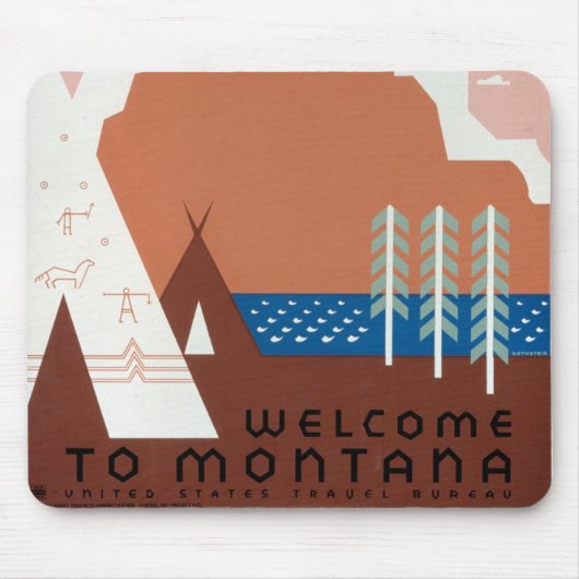 Montana Landschaft Kunst Vintage Fotos Alte Ästhet Mousepad (Vorne)