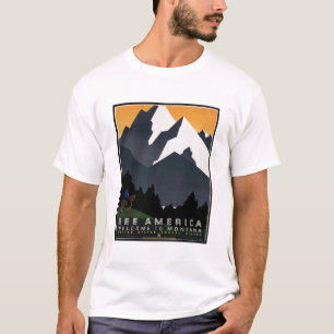 Montana Landschaftskunst Unbearbeitete Vintage-Fot T-Shirt
