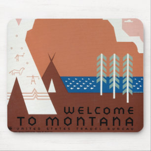 Montana-Landschaftskunst Vintage-Fotos Alte Ästhet Mousepad