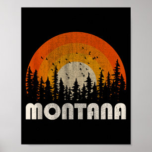 Montana - lustige Natur Vintage-Wandern 60er 70er  Poster