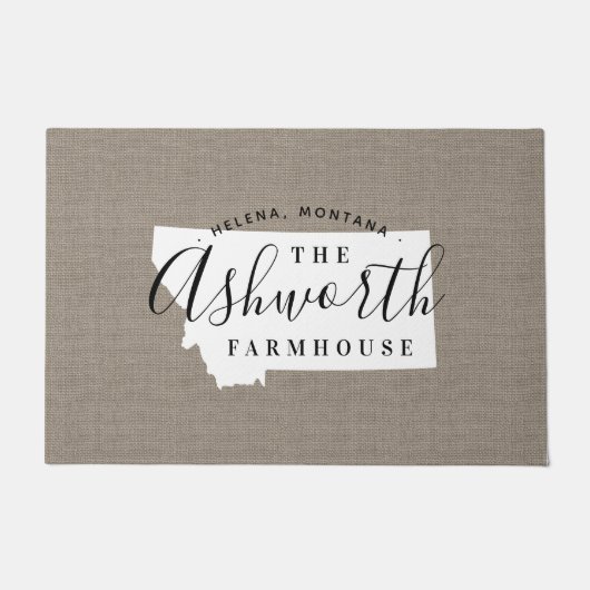 Montana Monogram Staat Doormat Fußmatte (Vorderseite)