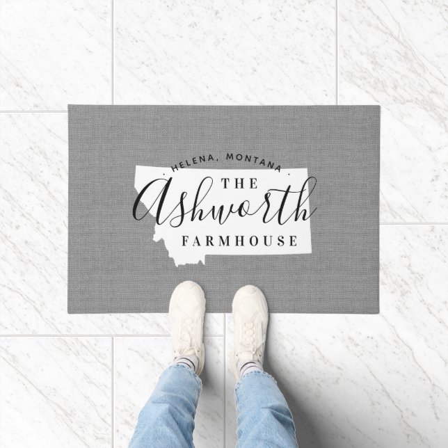 Montana Monogram Staat Doormat Fußmatte (Indoor)
