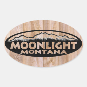 Montana Montana Oval Aufkleber aus Holz