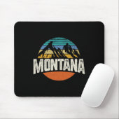 Montana Mountains Retro Design Hiking Mt  Mousepad (Mit Mouse)