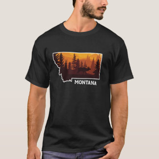 Montana Nature Elk Deer Jagd Montana T-Shirt