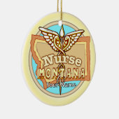 Montana Nurse Caduceus  Keramik Ornament (Rechts)