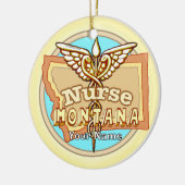 Montana Nurse Caduceus  Keramik Ornament (Links)