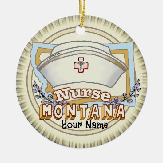 Montana Nurse Keramik Ornament (Vorne)
