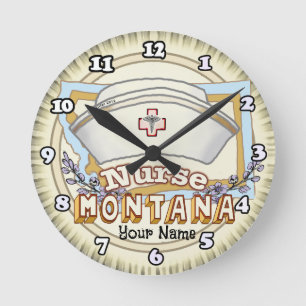 Montana Nurse Runde Wanduhr