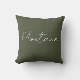 Montana Olive Green and White Throw Kissen