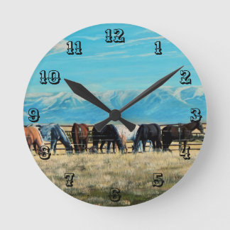 Montana-Pferde, Frühlingszusammenfassung, Runde Wanduhr