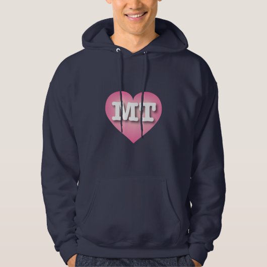 Montana Pink Fade Heart - I Liebe MT Hoodie (Vorderseite)