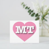 Montana Pink Heart - I Liebe MT Postkarte (Stehend Vorderseite)